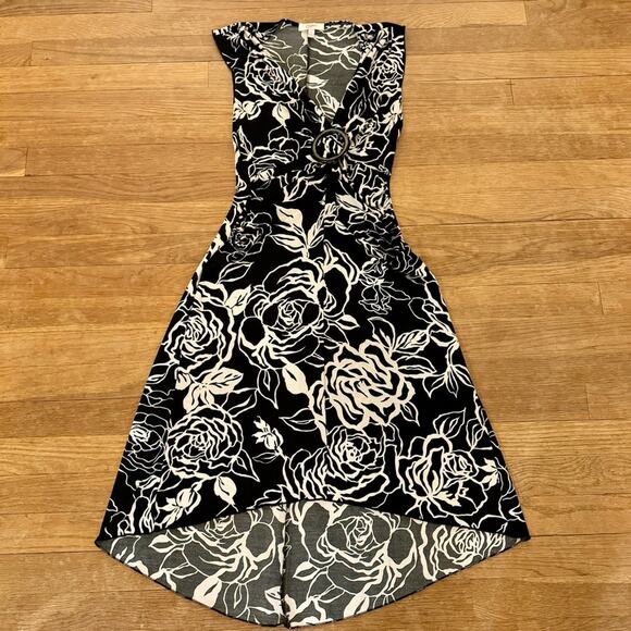 Candies black white jersey sleeveless fit & flare midi dress size small S
 b31 - Picture 1 of 5